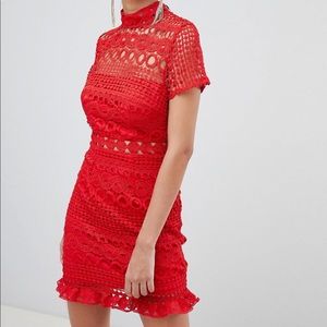 Love Triangle ASOS Crochet Embroidered Mini Dress